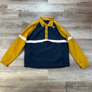 Vintage New Balance Colorblock Windbreaker Jacket Navy Yellow White Retro